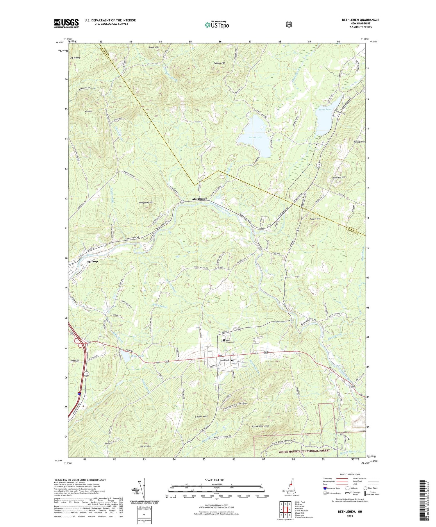 Bethlehem New Hampshire US Topo Map Image
