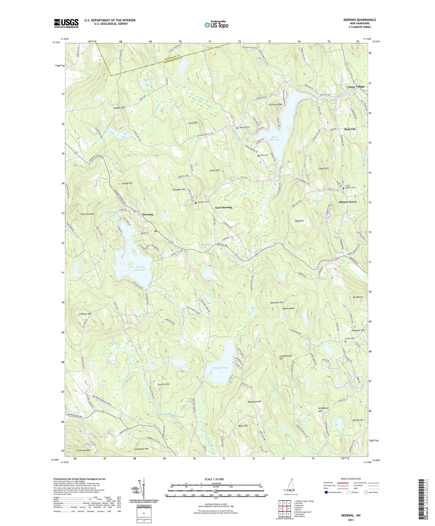 Deering New Hampshire US Topo Map Image