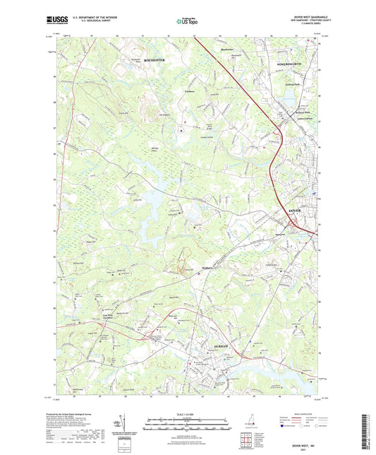 Dover West New Hampshire US Topo Map Image