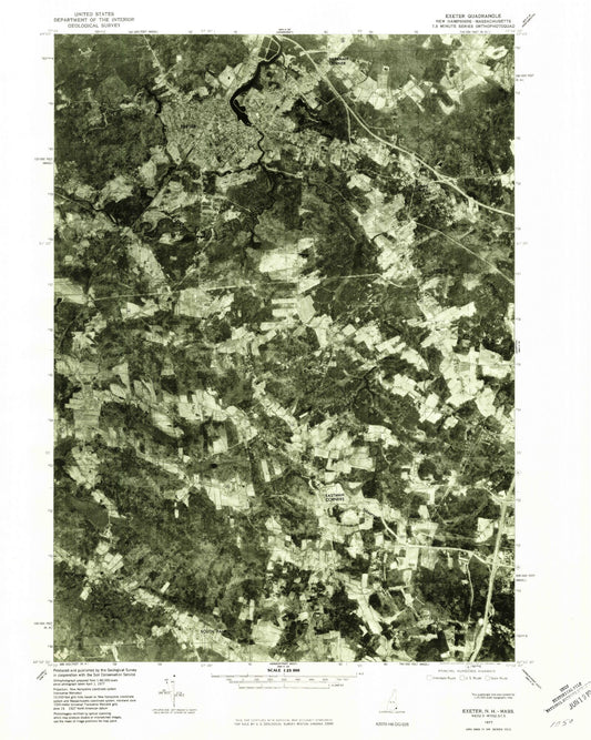 Classic USGS Exeter New Hampshire 7.5'x7.5' Topo Map Image