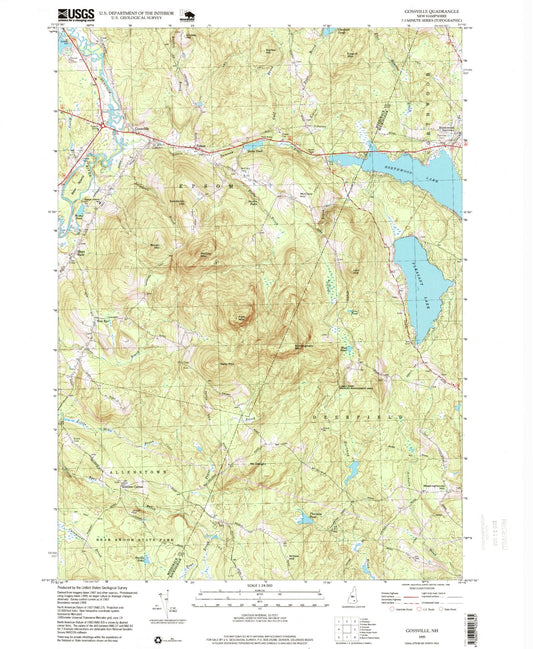 Classic USGS Gossville New Hampshire 7.5'x7.5' Topo Map Image