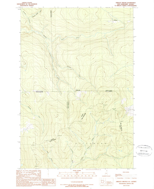 Classic USGS Greeley Brook New Hampshire 7.5'x7.5' Topo Map Image