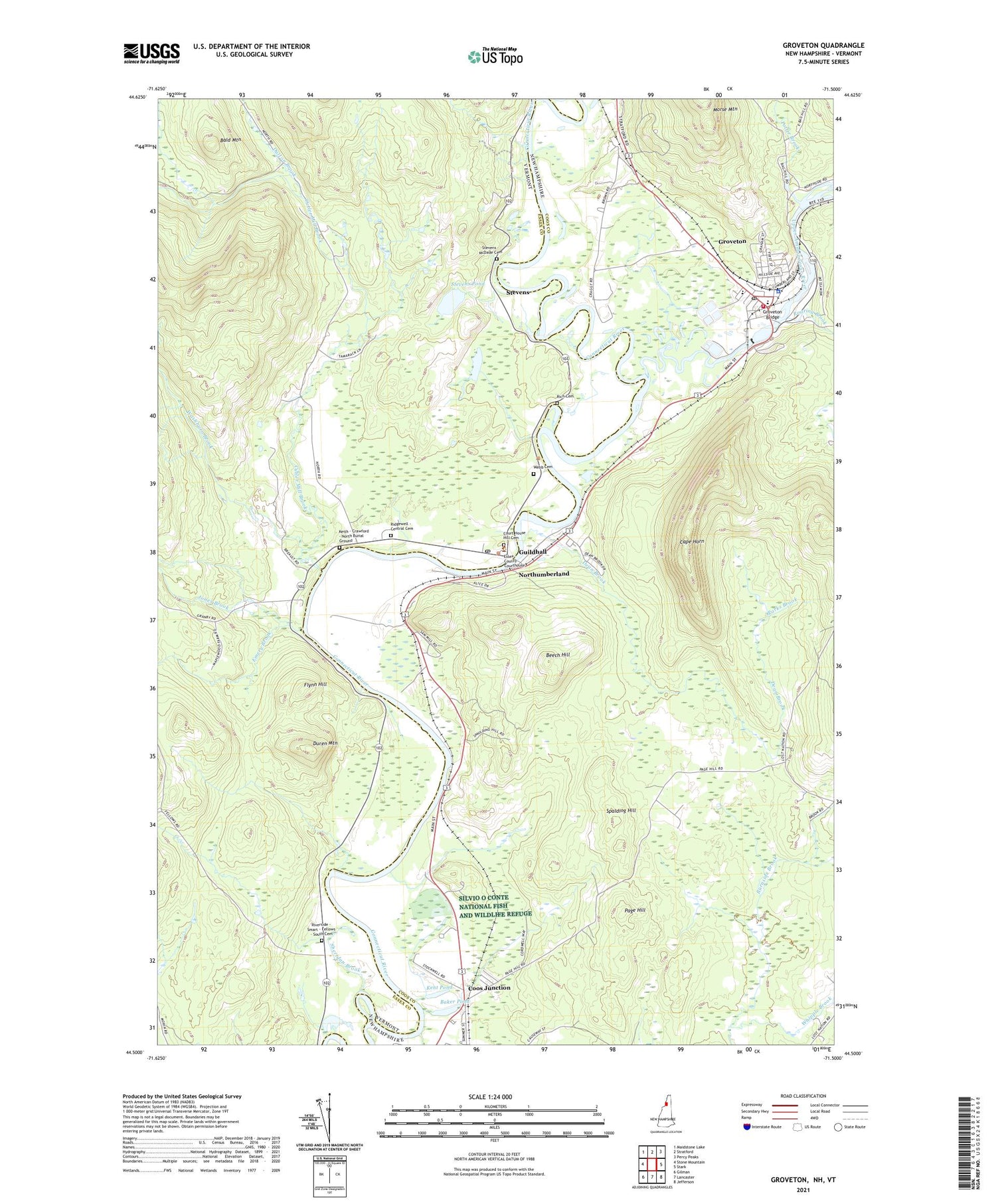 Groveton New Hampshire US Topo Map Image