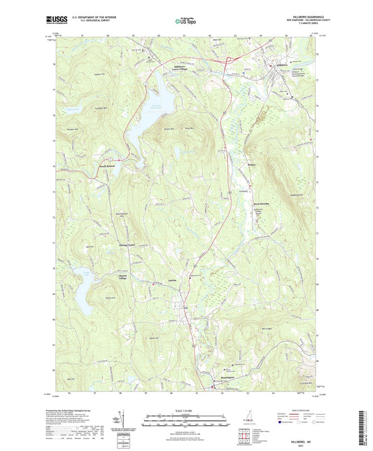 Hillsboro New Hampshire US Topo Map Image