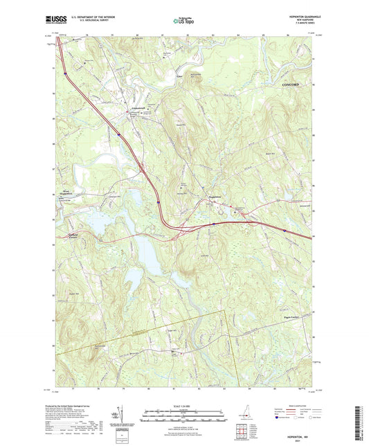 Hopkinton New Hampshire US Topo Map Image