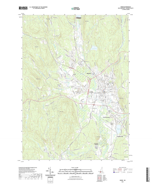 Keene New Hampshire US Topo Map Image