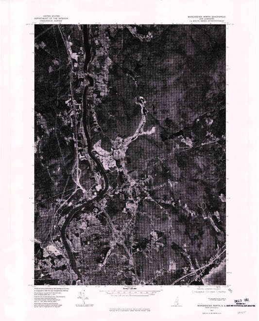 Classic USGS Manchester North New Hampshire 7.5'x7.5' Topo Map Image