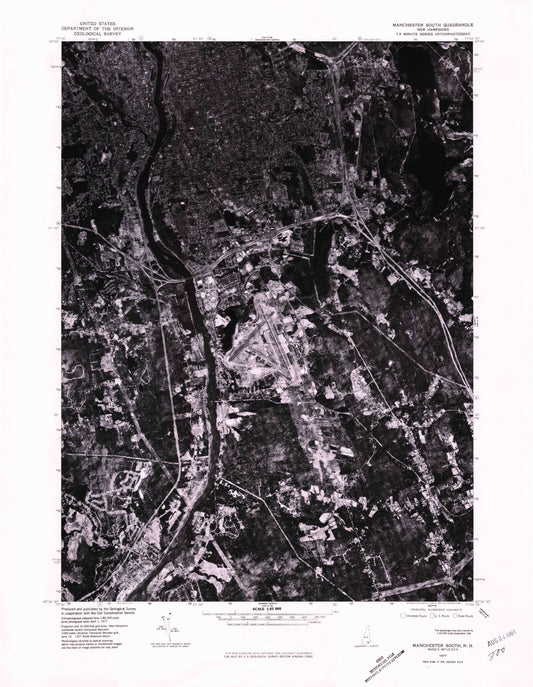 Classic USGS Manchester South New Hampshire 7.5'x7.5' Topo Map Image