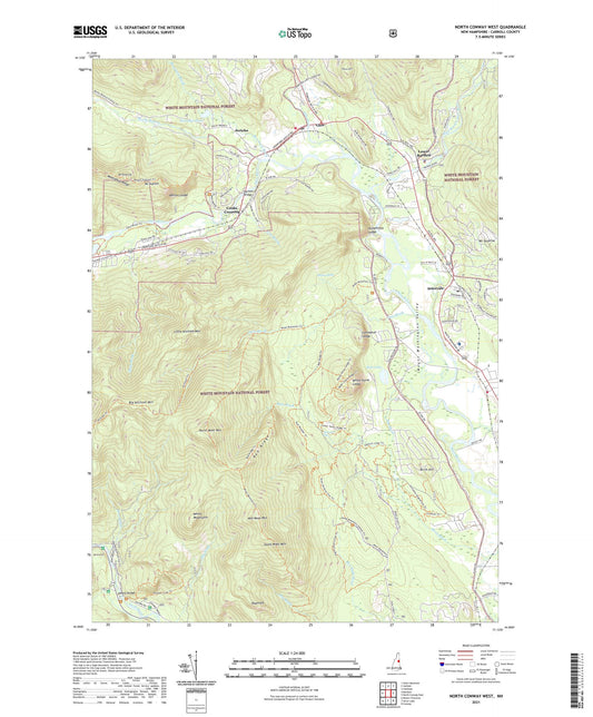 North Conway West New Hampshire US Topo Map Image