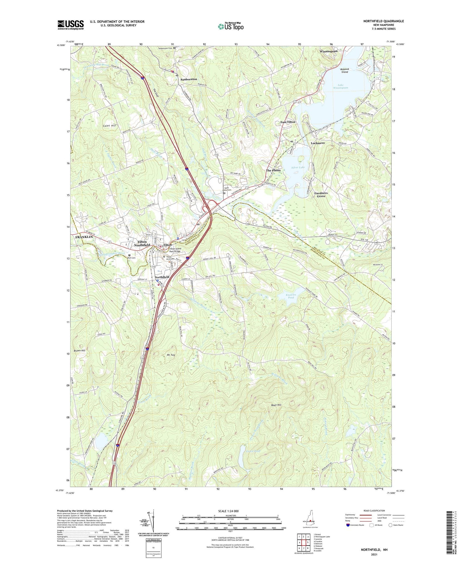 Northfield New Hampshire US Topo Map Image
