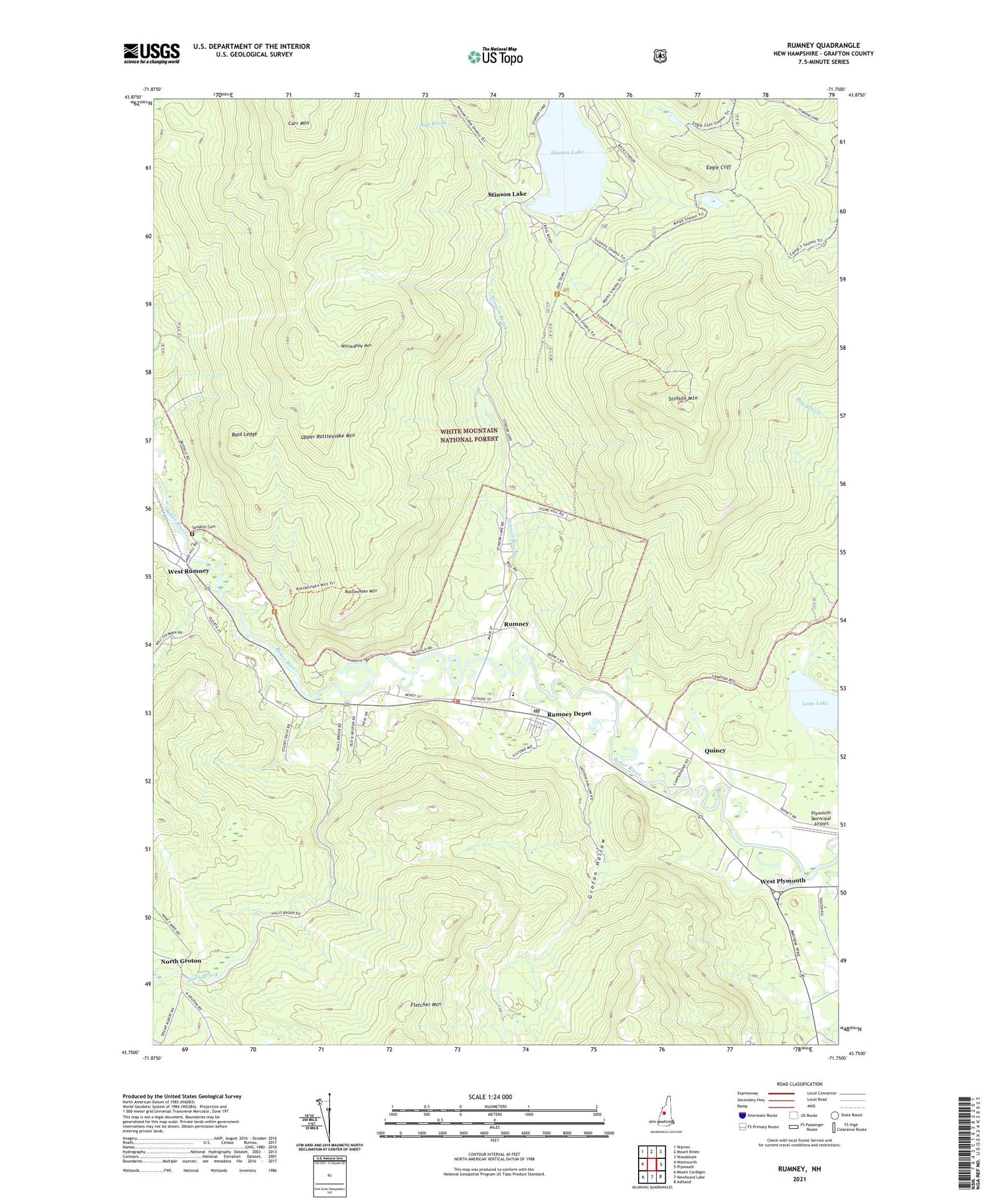 Rumney New Hampshire US Topo Map Image