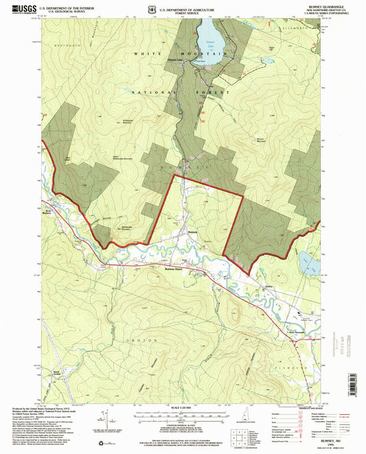 Classic USGS Rumney New Hampshire 7.5'x7.5' Topo Map Image