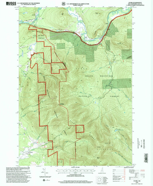 Classic USGS Stark New Hampshire 7.5'x7.5' Topo Map Image