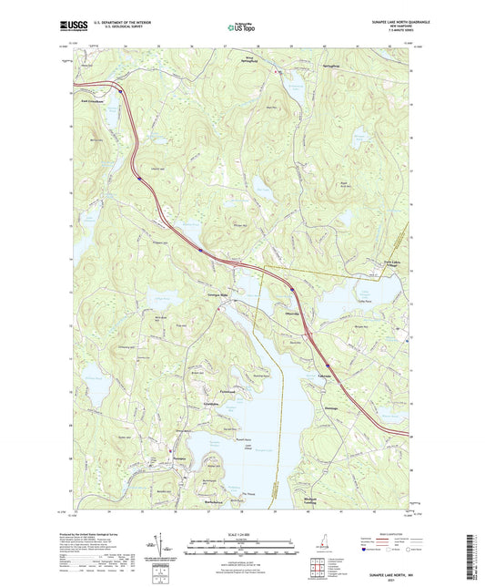 Sunapee Lake North New Hampshire US Topo Map Image