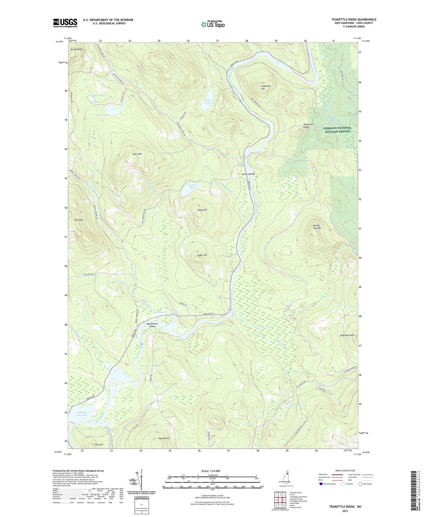 Teakettle Ridge New Hampshire US Topo Map Image