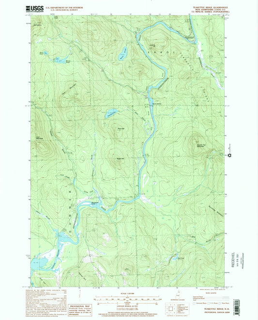Classic USGS Teakettle Ridge New Hampshire 7.5'x7.5' Topo Map Image