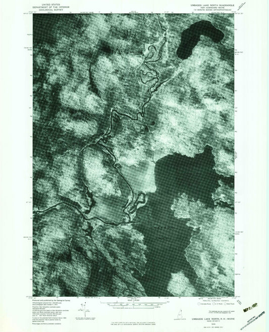 USGS Classic Umbagog Lake North New Hampshire 7.5'x7.5' Topo Map Image