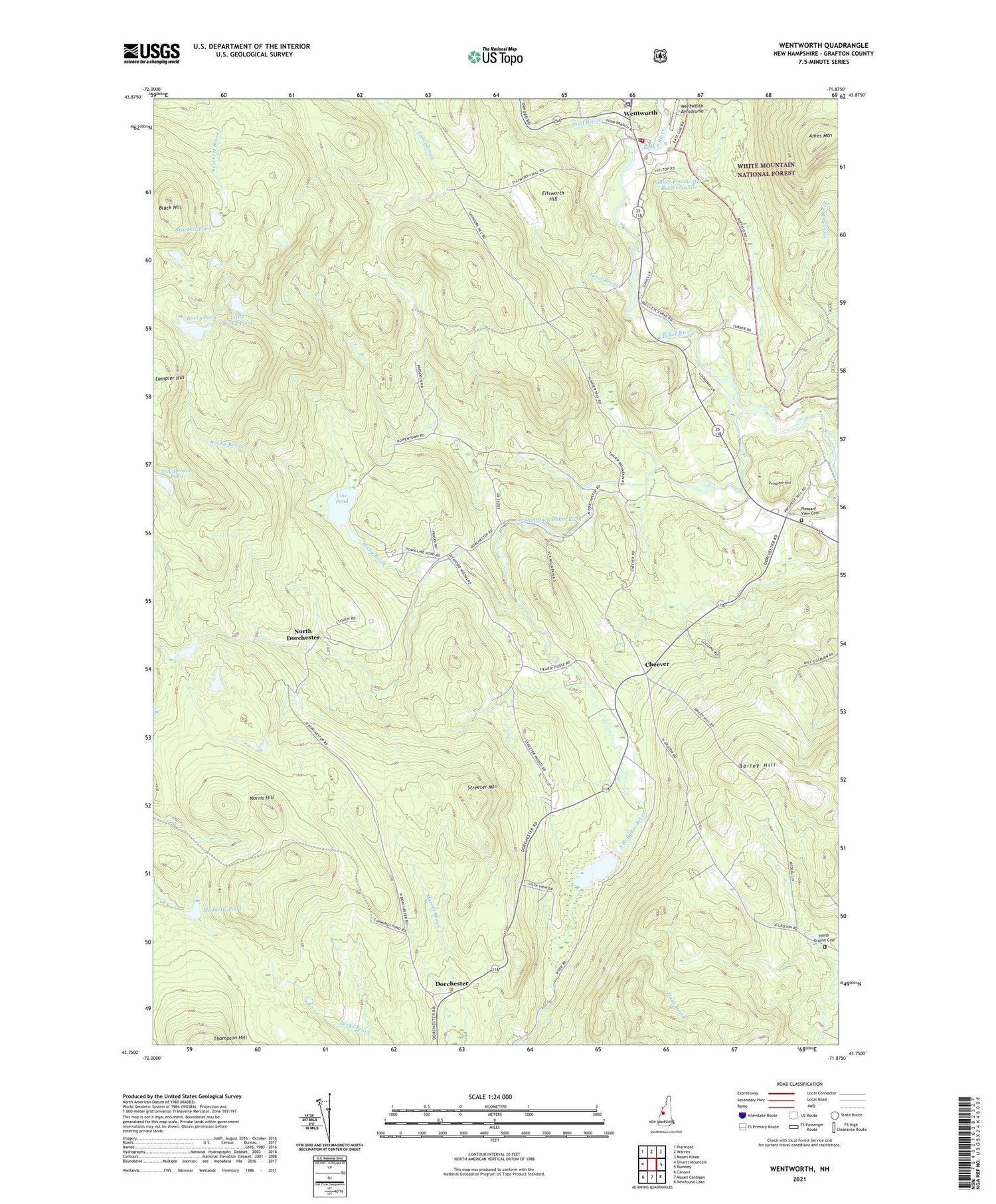 Wentworth New Hampshire US Topo Map Image