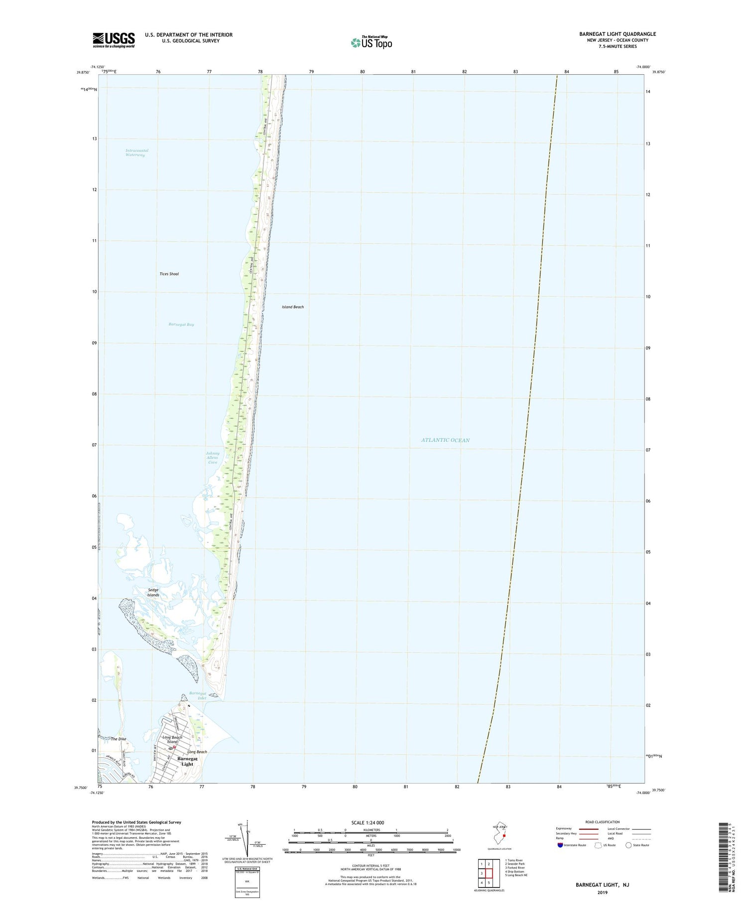 Barnegat Light New Jersey US Topo Map Image