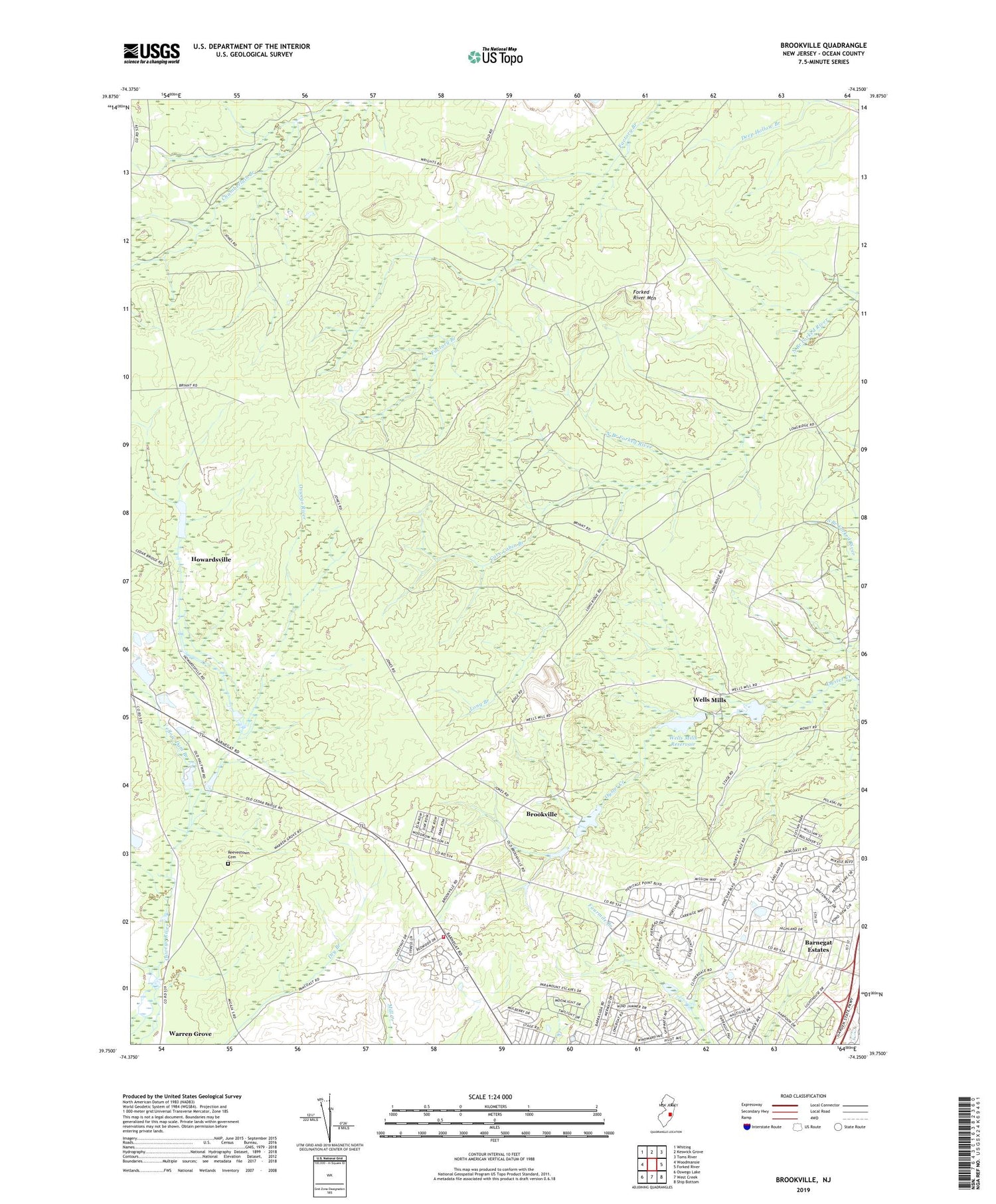 Brookville New Jersey US Topo Map Image