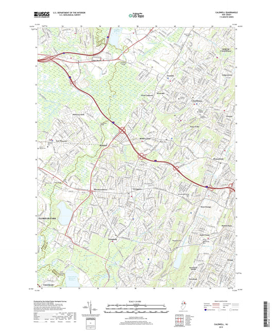Caldwell New Jersey US Topo Map Image