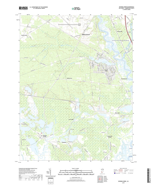 Dividing Creek New Jersey US Topo Map Image