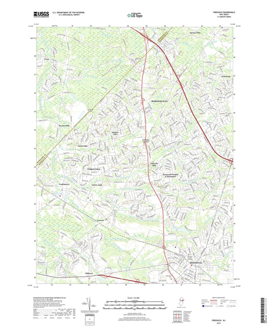 Freehold New Jersey US Topo Map Image