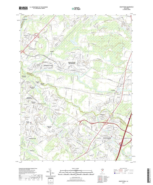Hightstown New Jersey US Topo Map Image