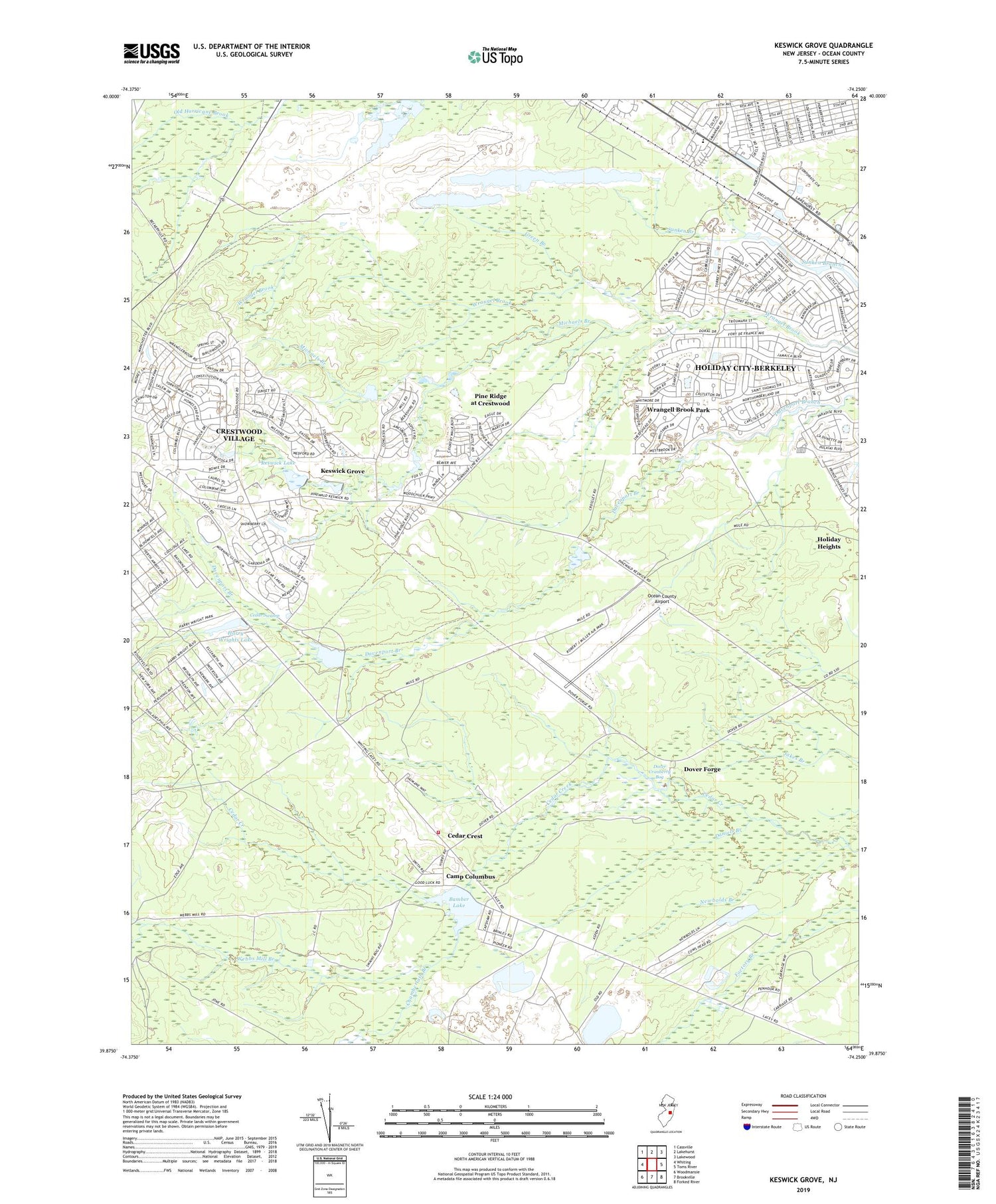 Keswick Grove New Jersey US Topo Map Image