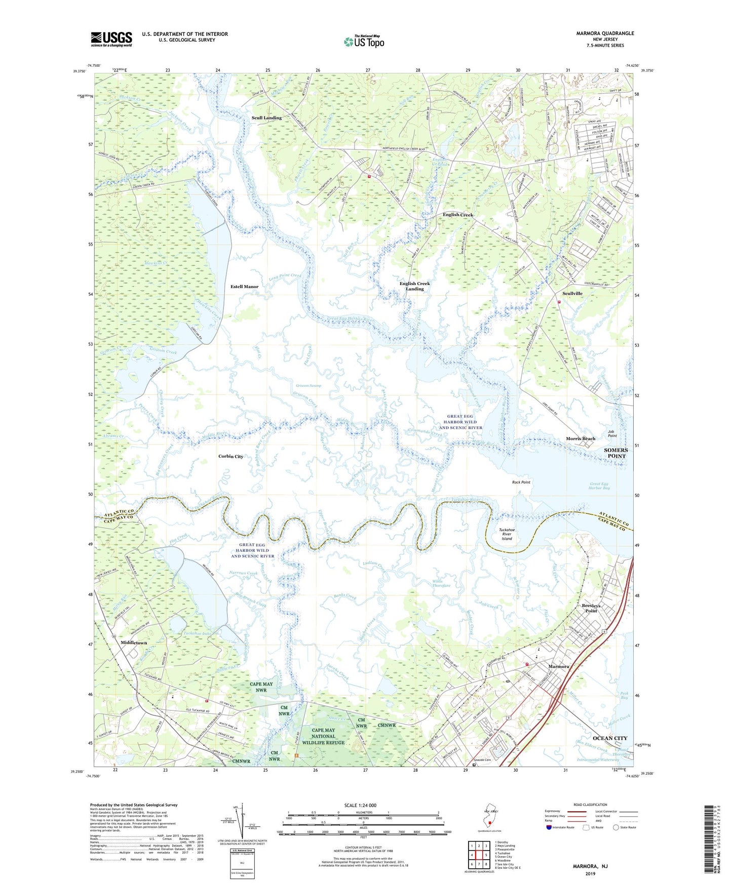 Marmora New Jersey US Topo Map Image