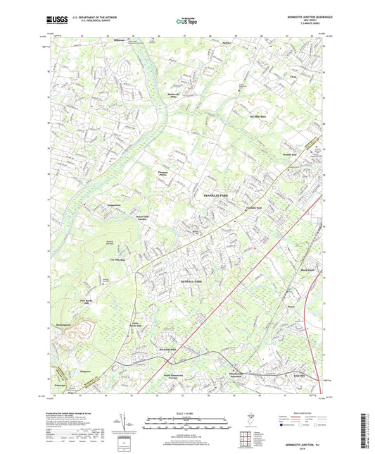 Monmouth Junction New Jersey US Topo Map Image