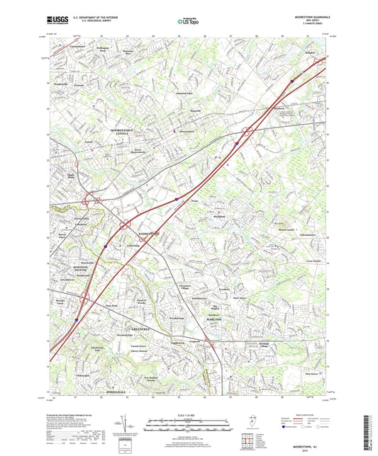 Moorestown New Jersey US Topo Map Image