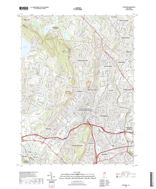 Paterson New Jersey US Topo Map Image