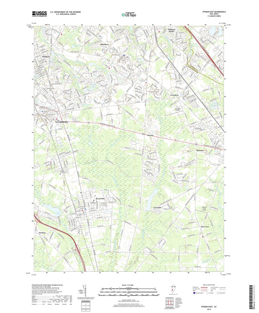 Pitman East New Jersey US Topo Map Image