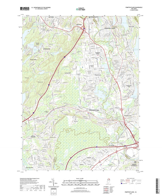 Pompton Plains New Jersey US Topo Map Image