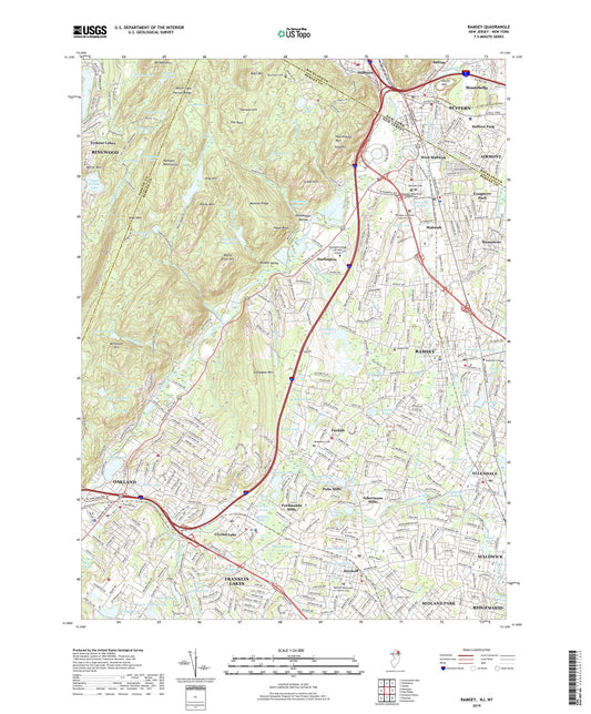 Ramsey New Jersey US Topo Map Image