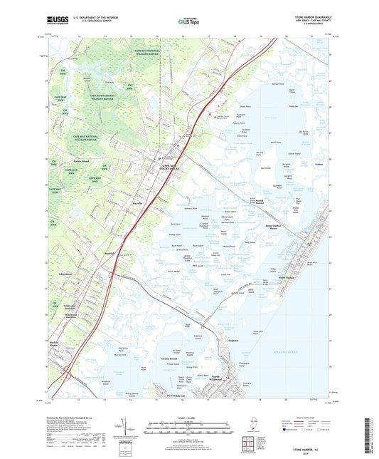Stone Harbor New Jersey US Topo Map Image
