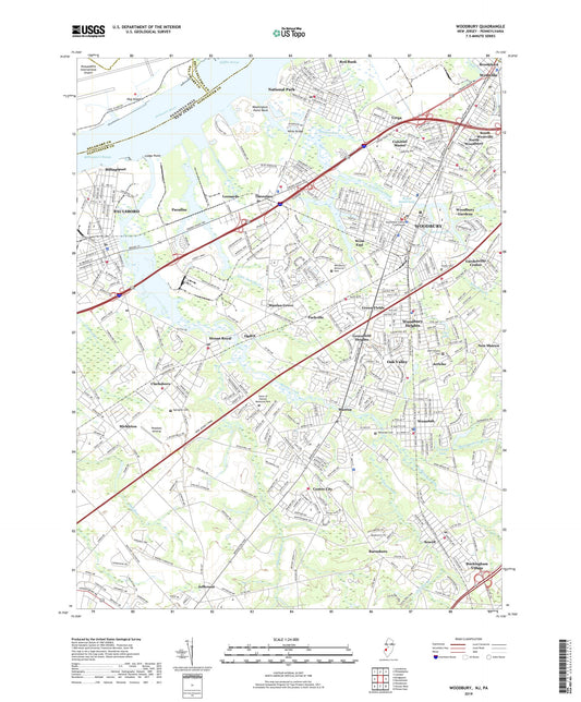 Woodbury New Jersey US Topo Map Image