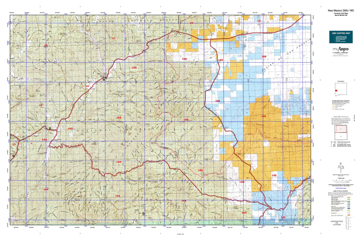 New Mexico GMU 16D Map Image