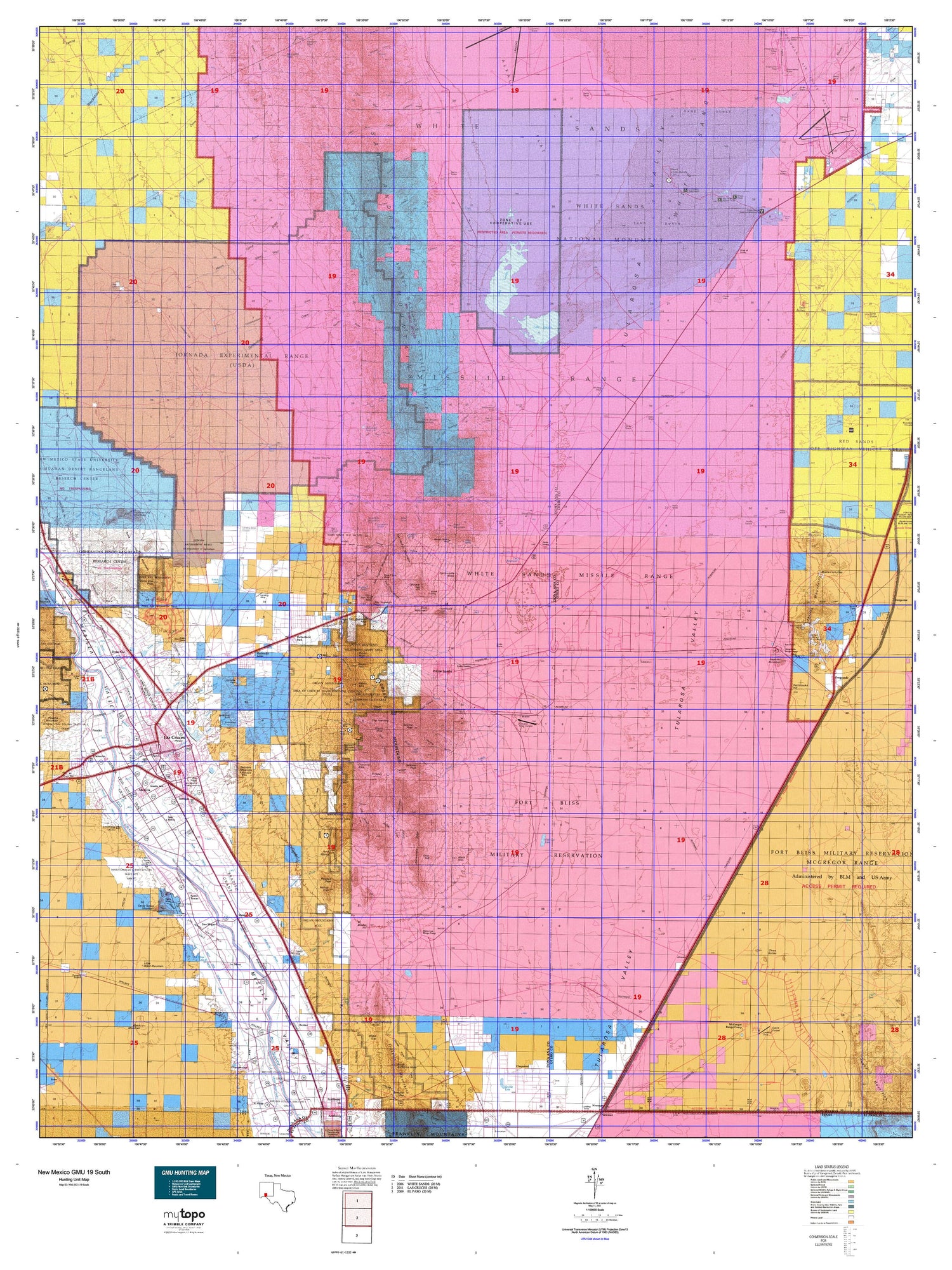 New Mexico GMU 19 South Map Image