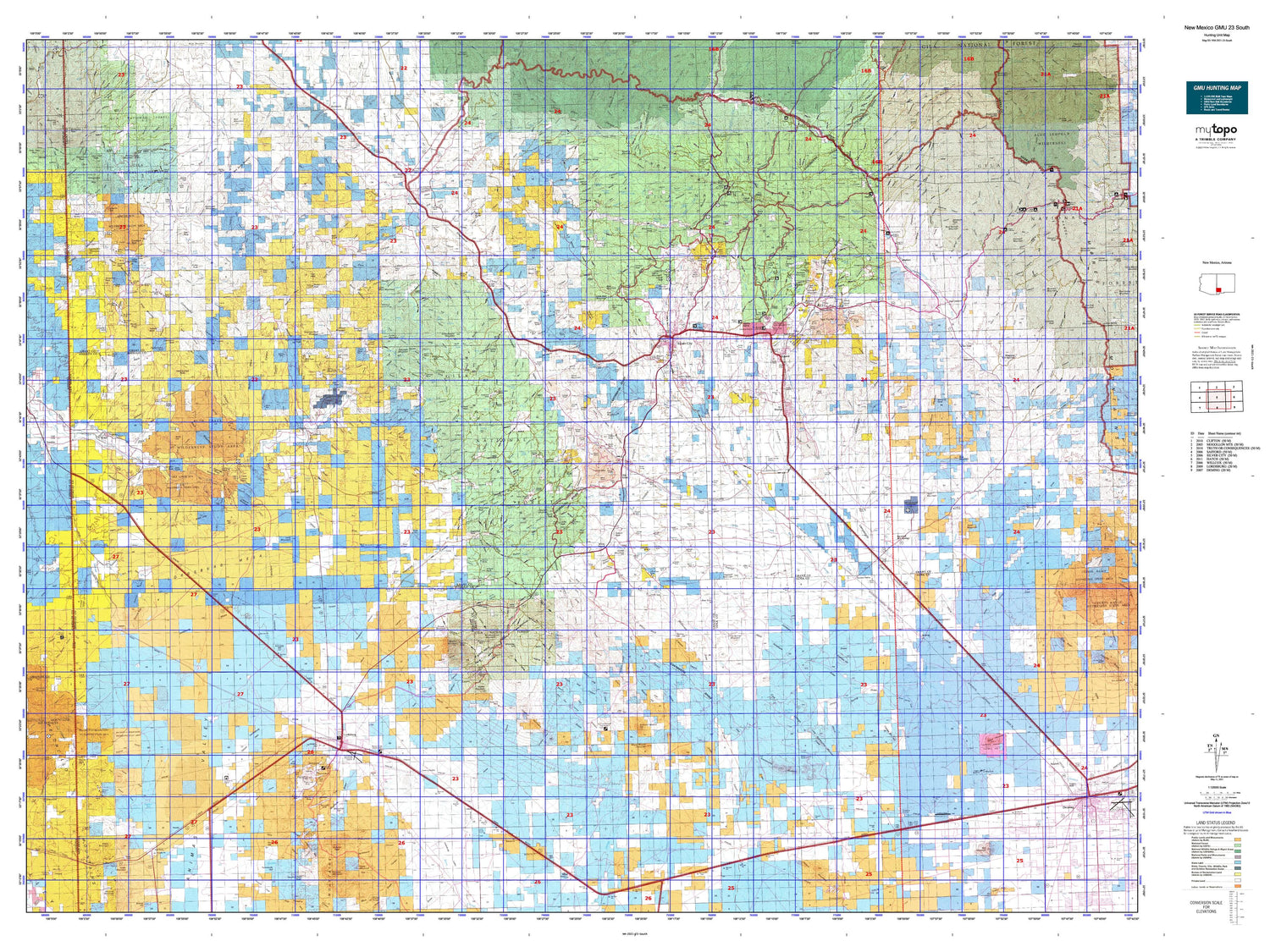 New Mexico GMU 23 South Map Image