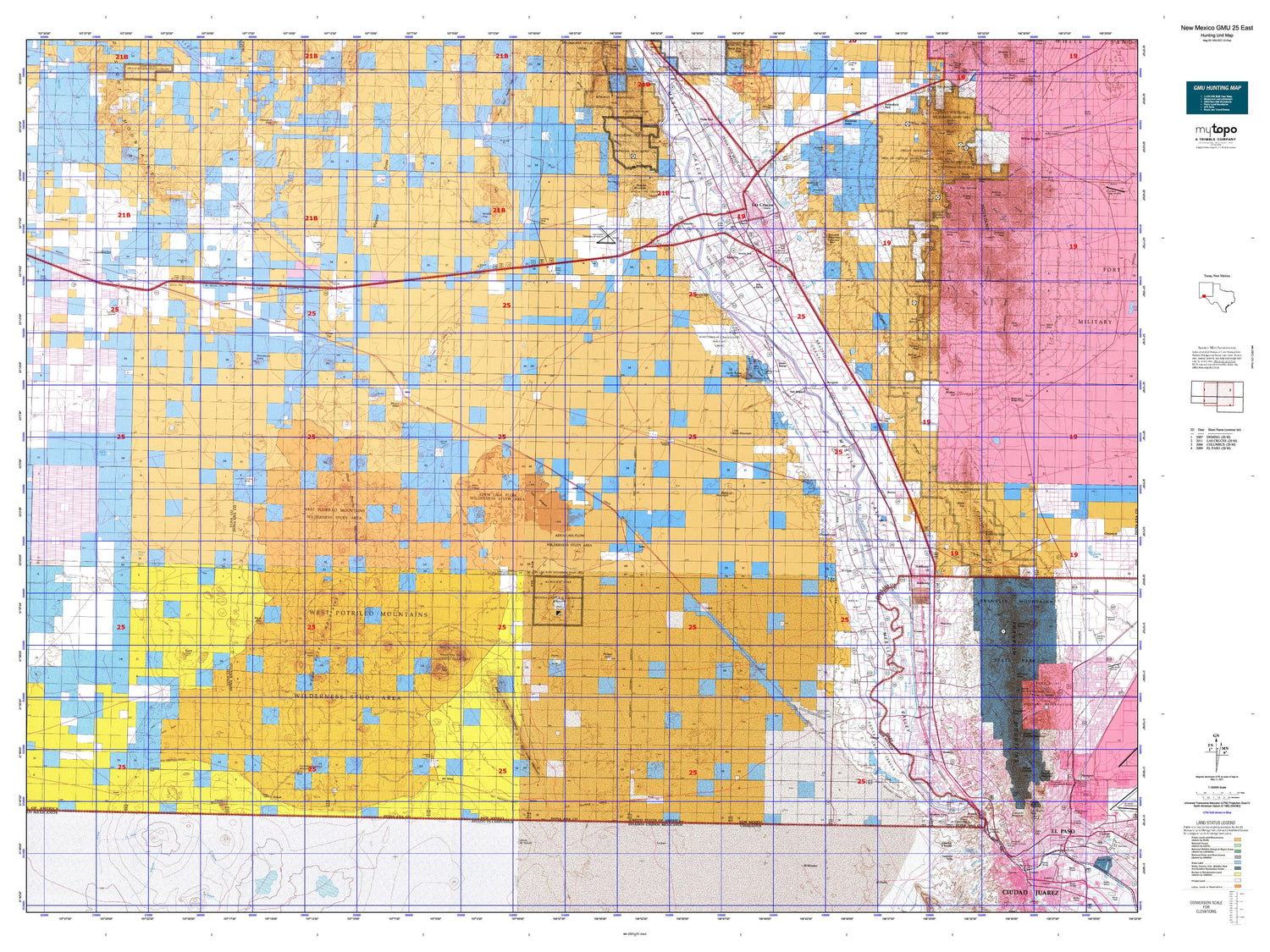 New Mexico GMU 25 East Map Image