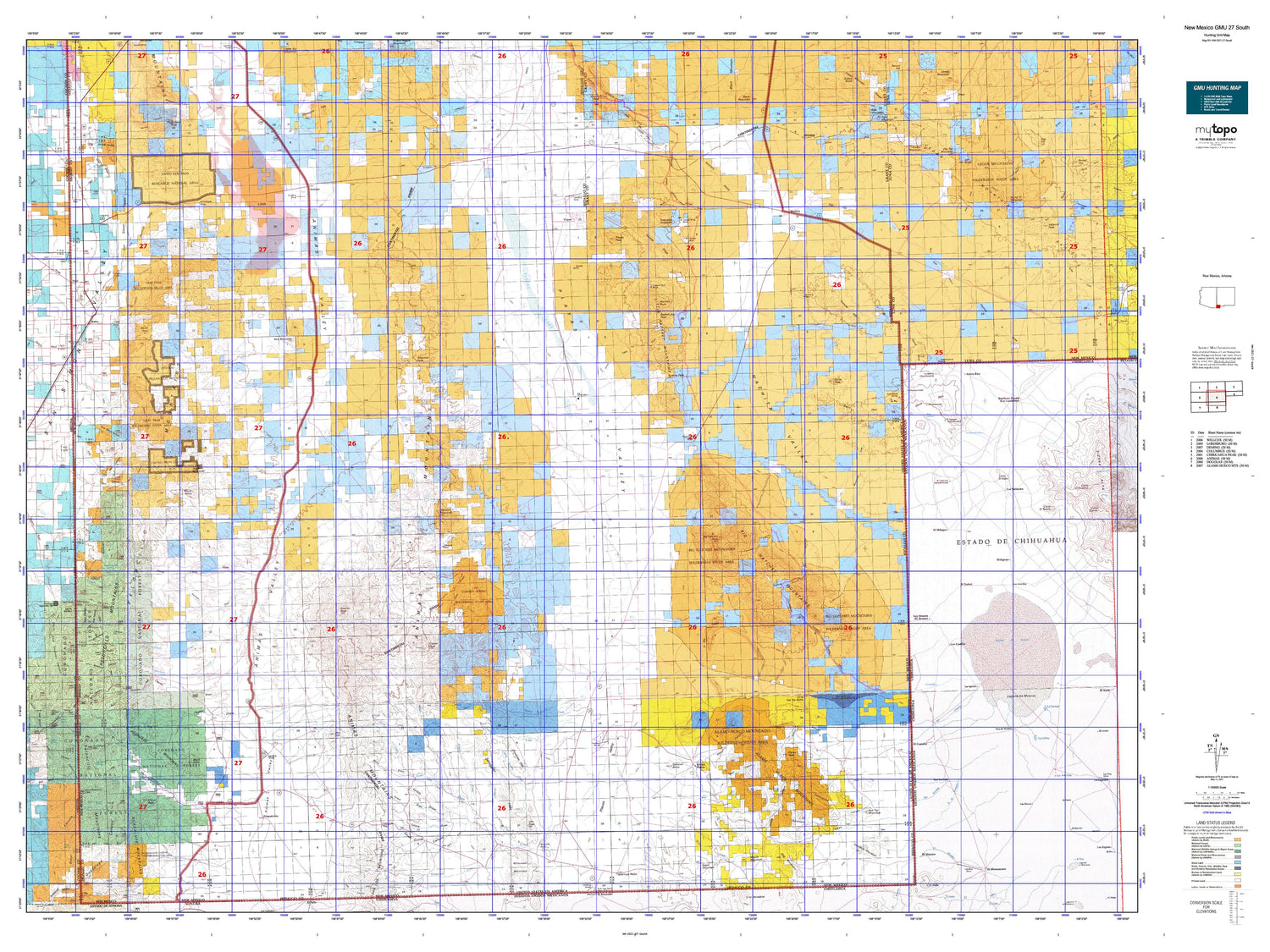 New Mexico GMU 27 South Map Image