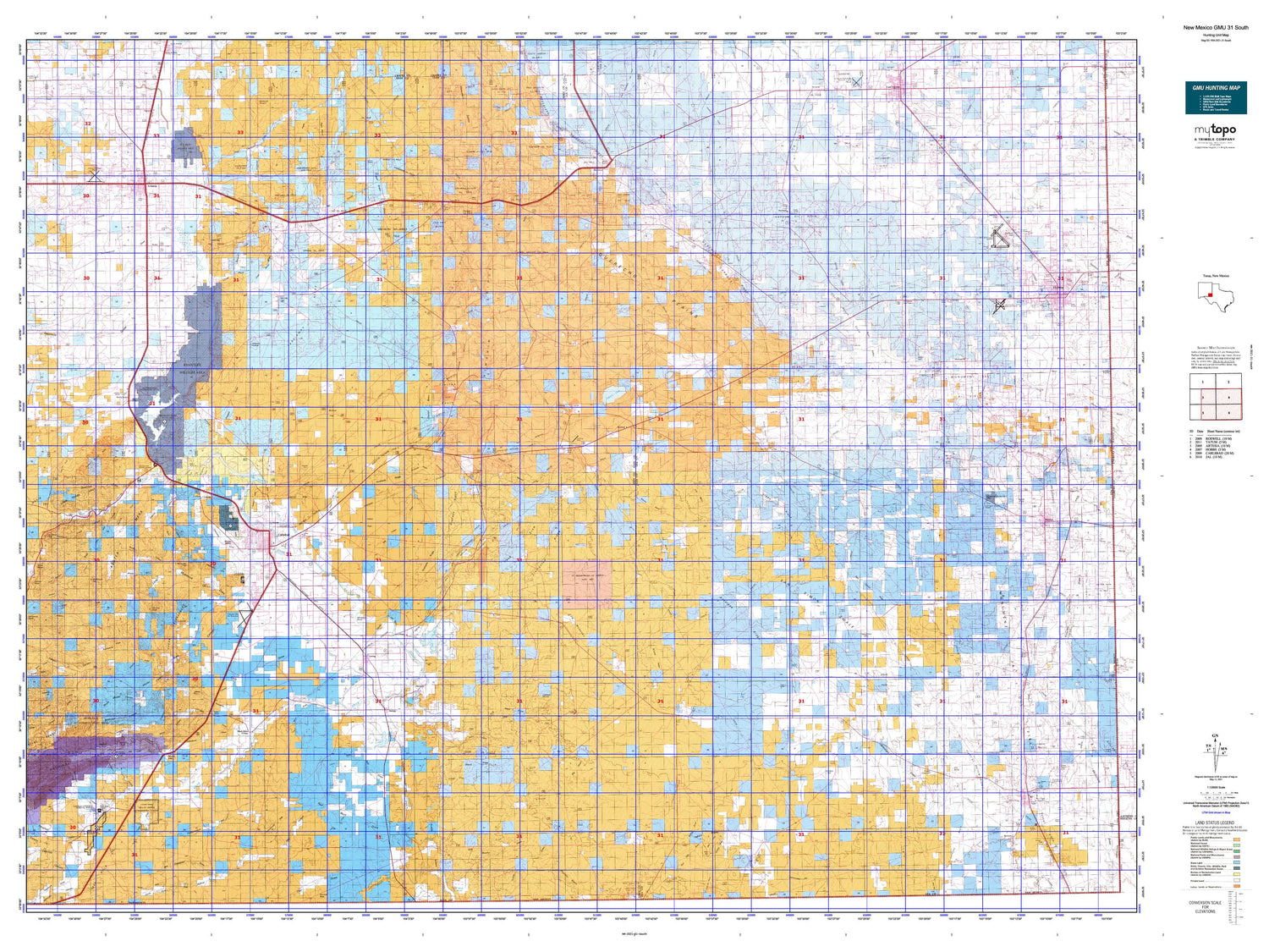 New Mexico GMU 31 South Map Image