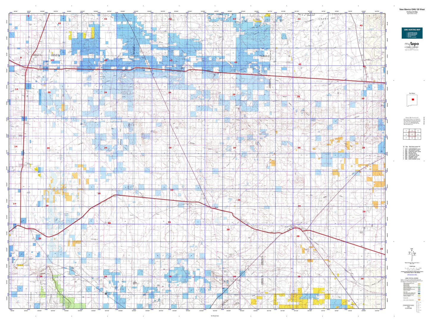 New Mexico GMU 39 West Map Image