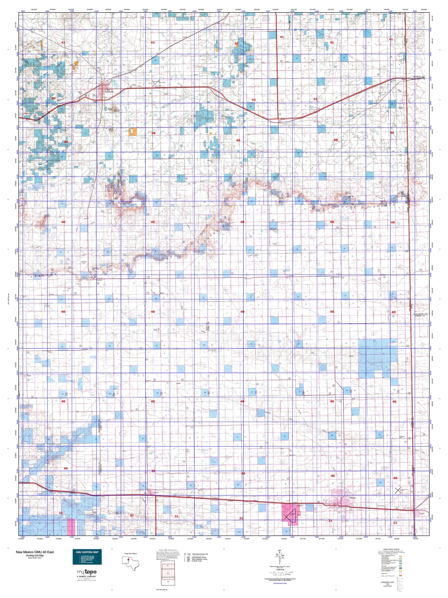 New Mexico GMU 40 East Map Image