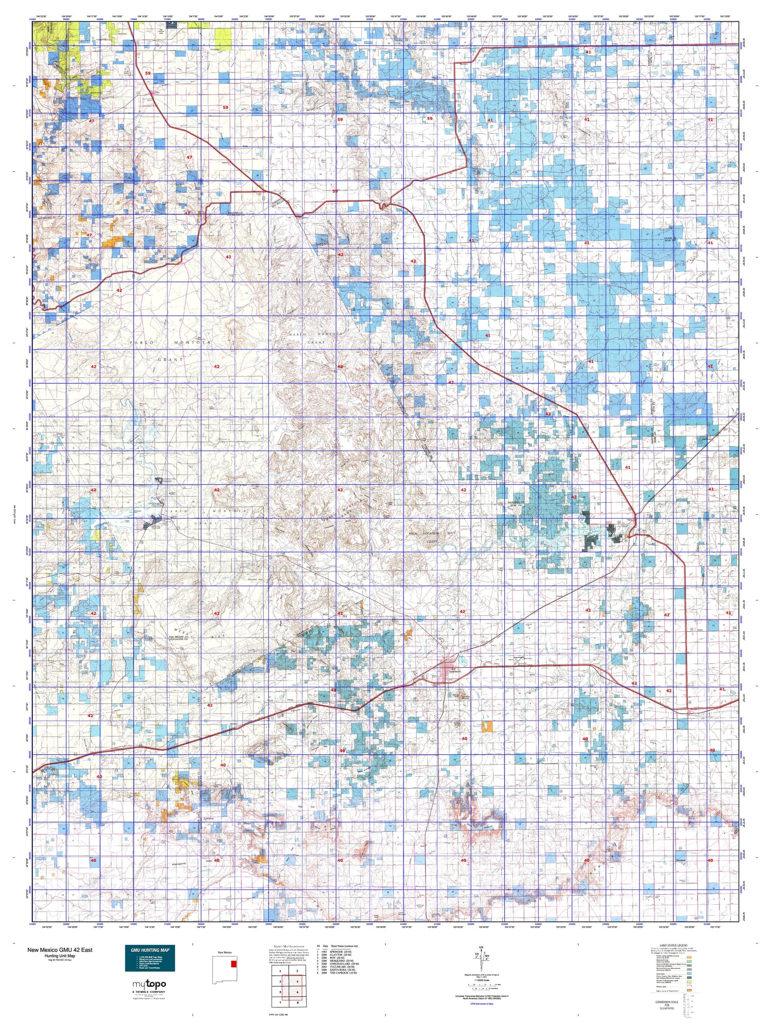 New Mexico GMU 42 East Map Image