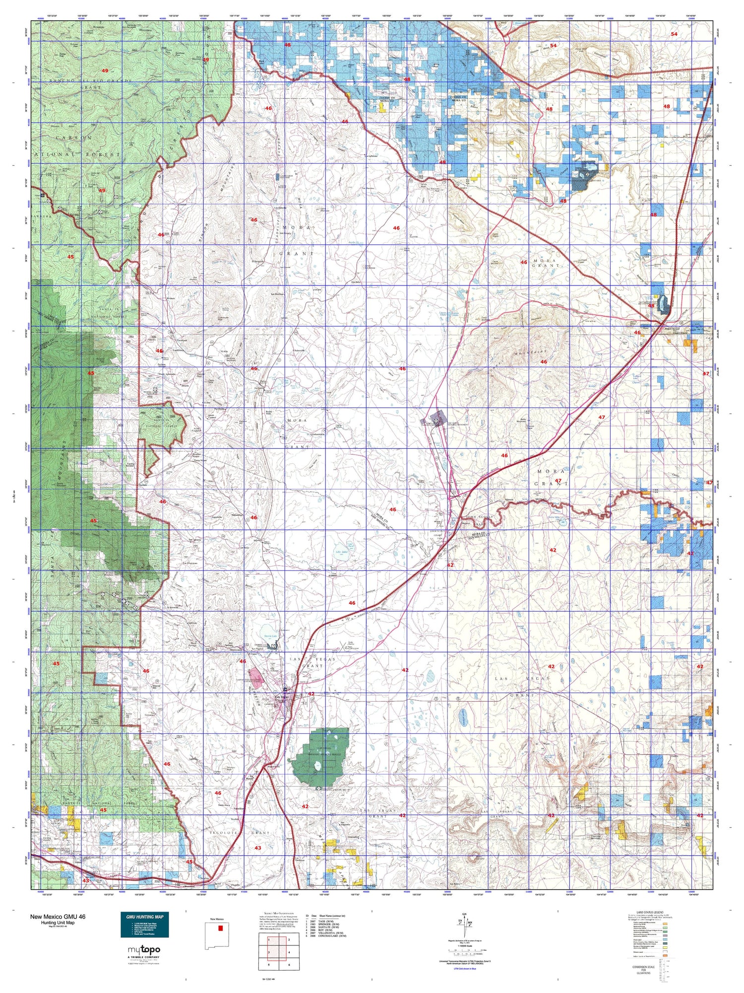 New Mexico Gmu 46 Map Mytopo Map Store 4877