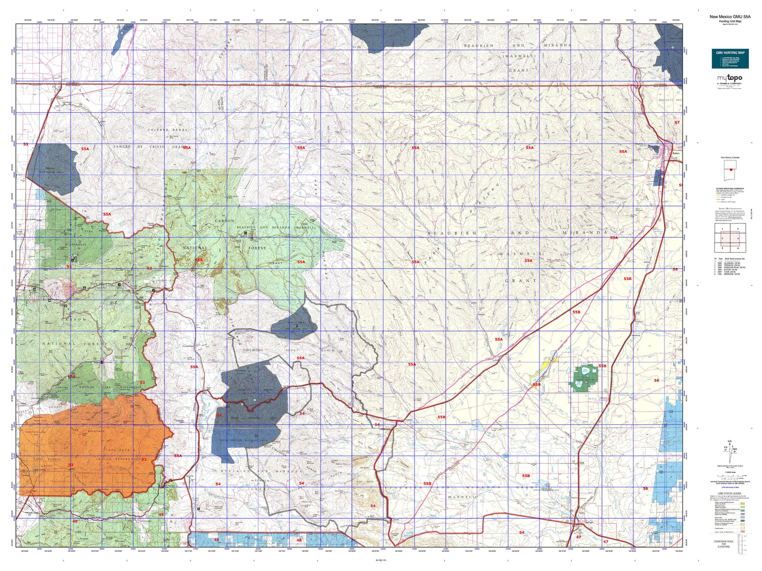 New Mexico GMU 55A Map Image