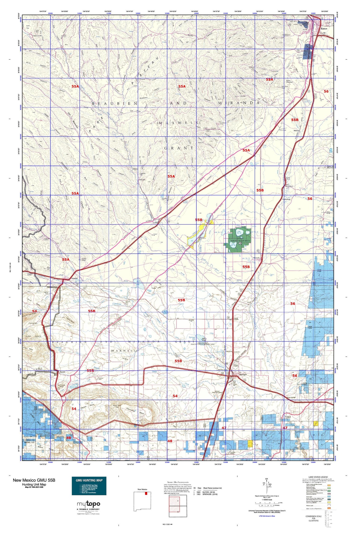 New Mexico GMU 55B Map Image